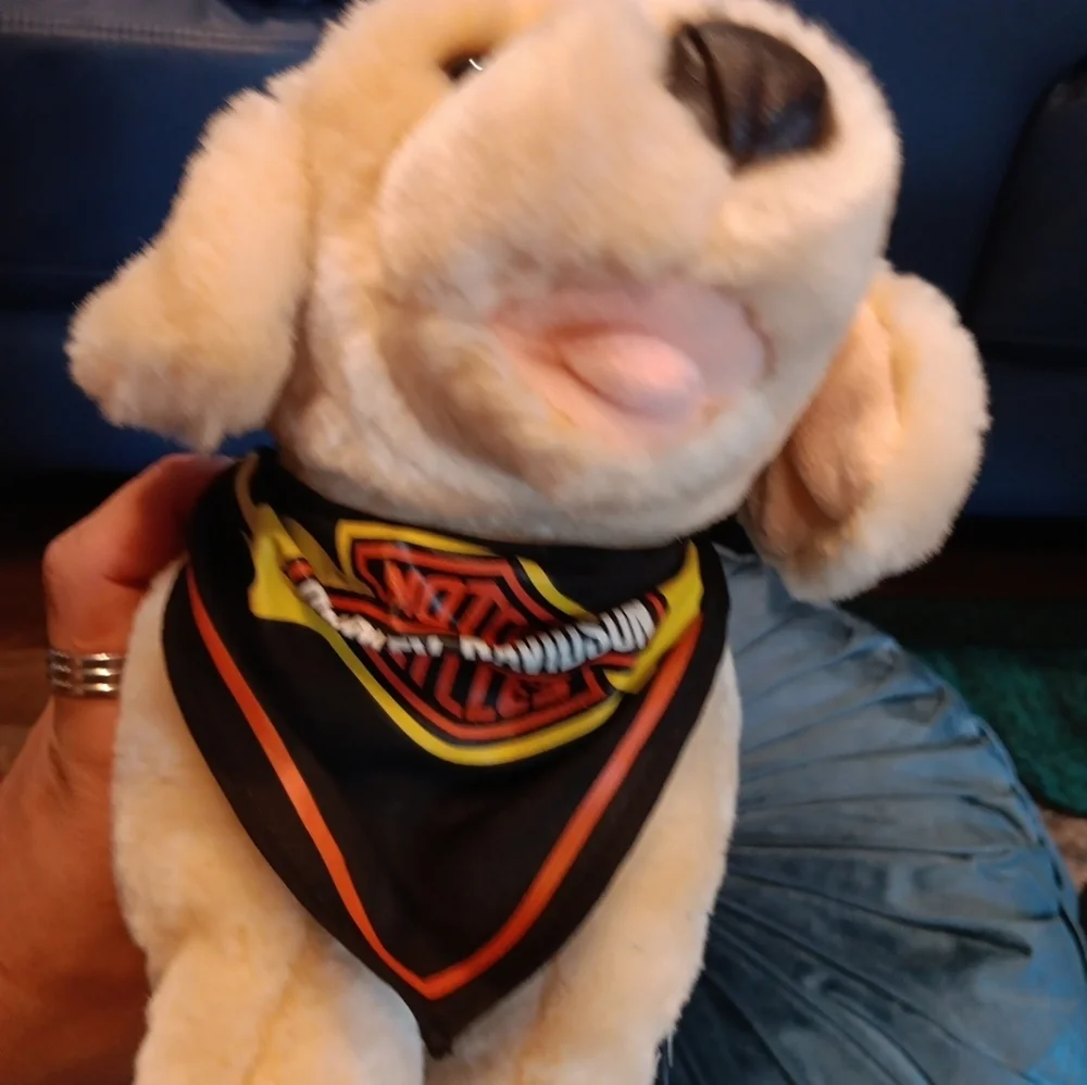 Vintage 2003 Harley Dividson  Plush Dog Toy - Tan